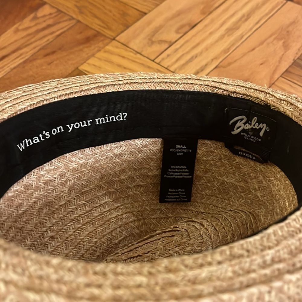 Bailey of Hollywood Romeo Raffia Braid Fedora Hat Size Small - Picture 5 of 6